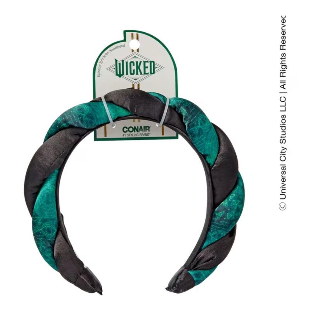 Wicked Black and Green Spa Satin Headband - NWT